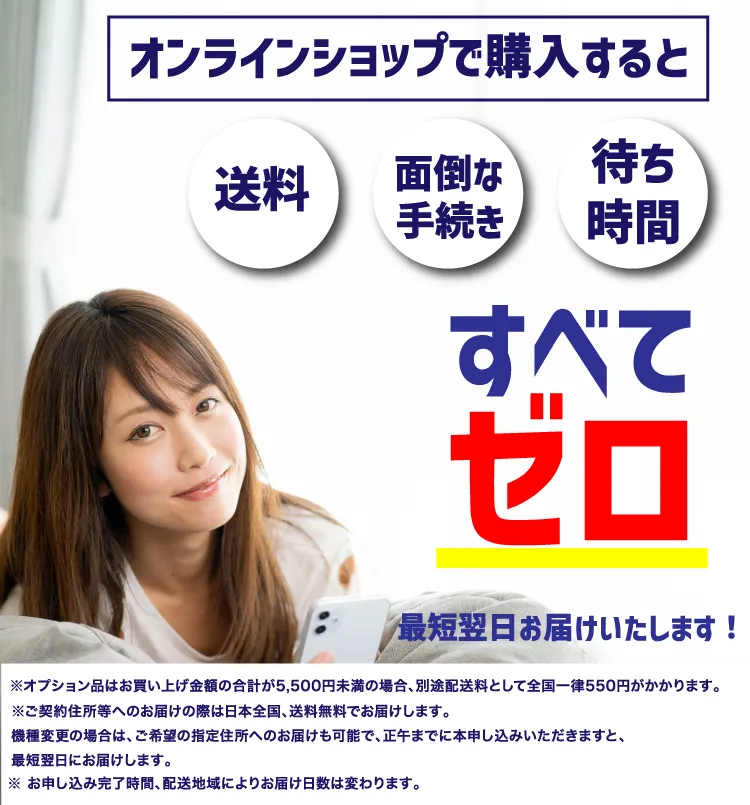 オンラインショップで購入すると日本全国、送料・代引手数料無料！最短翌日お届けいたします！